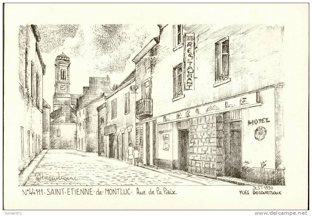 44 SAINT-ETIENNE-de-MONTLUC - Rue De La Paix  - Illustration Yves Ducourtioux - Saint Etienne De Montluc