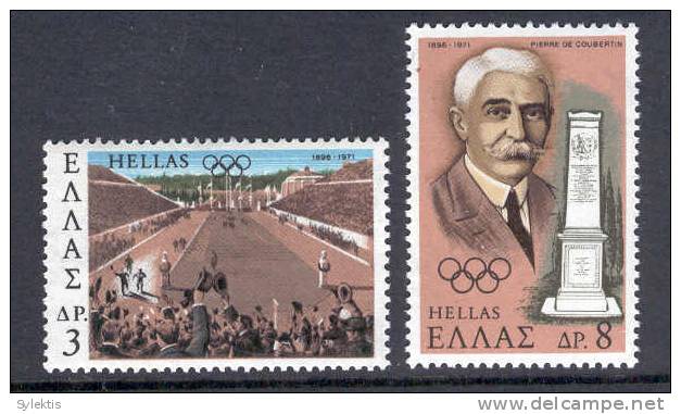 GREECE 1971 Anniver Of The Olympic Games SET MNH - Unused Stamps