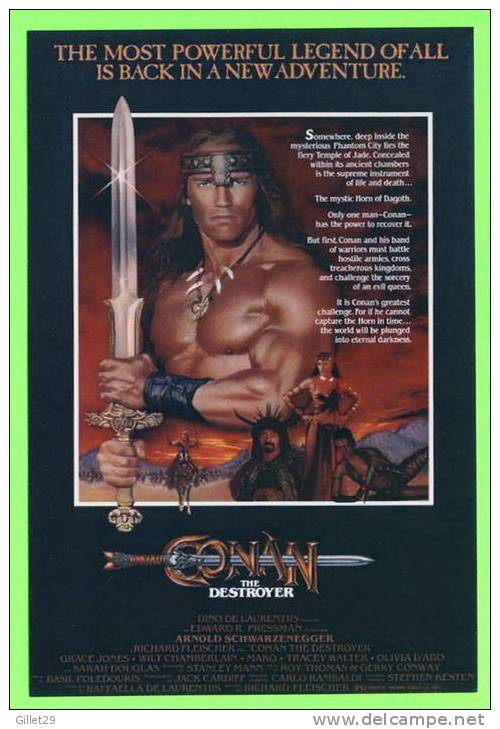 FILM, CONAN THE DESTROYER,1984 - Arnold Schwarzenegger - James Earl Jones - Max Von Sydow - - Affiches Sur Carte