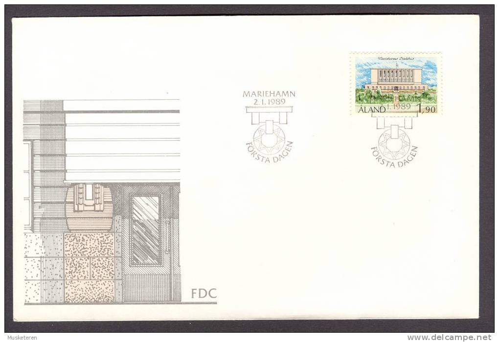 Aaland 1989 Mi. 32 FDC Cover Mayors House Rathaus Mariehamn - Aland