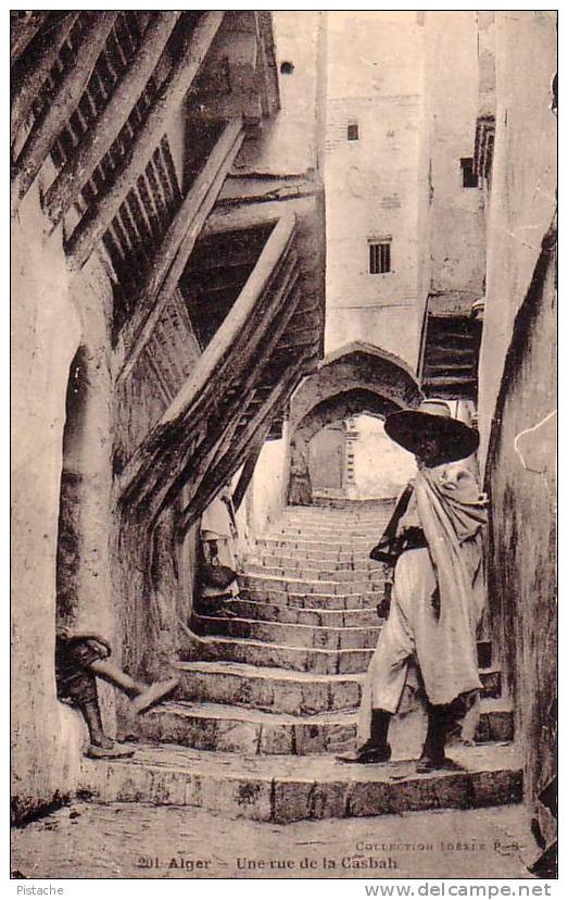 Vintage 1934 - Algiers Alger - Casbah Street - 1934 - Animated  - Unused - VG Condition - Algiers