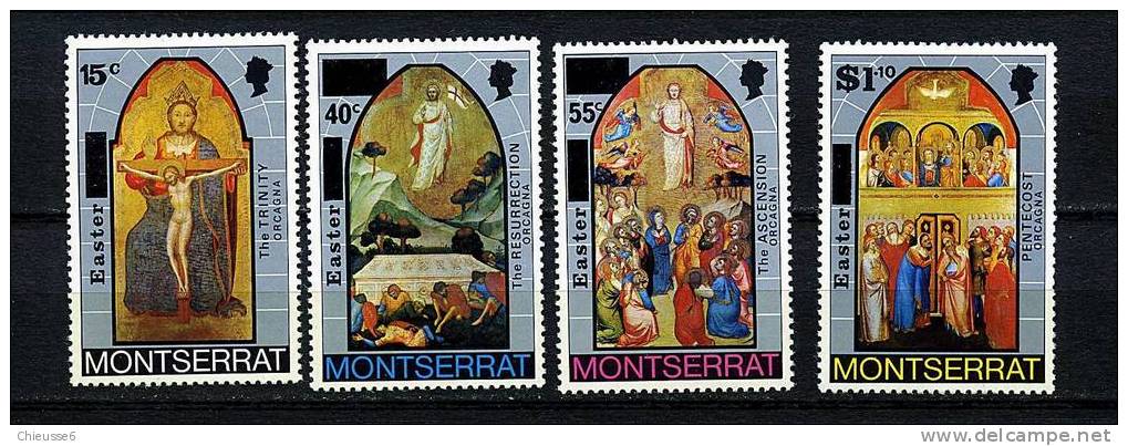 Montserrat ** N° 334 à 337 - Pâques. Tableaux - Montserrat