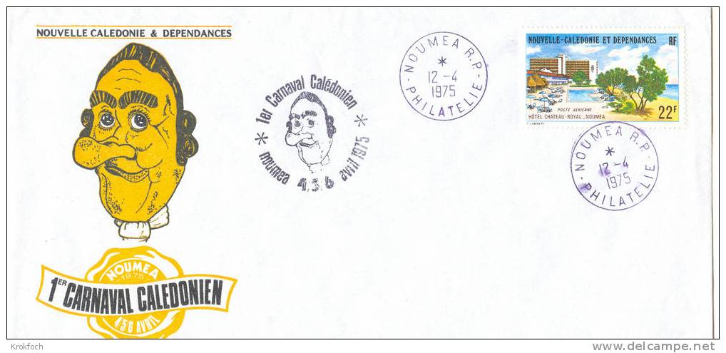 Calédonie - Lettre Nouméa Philatélie 1975 - Cachet Commémoratif Carnaval - Storia Postale