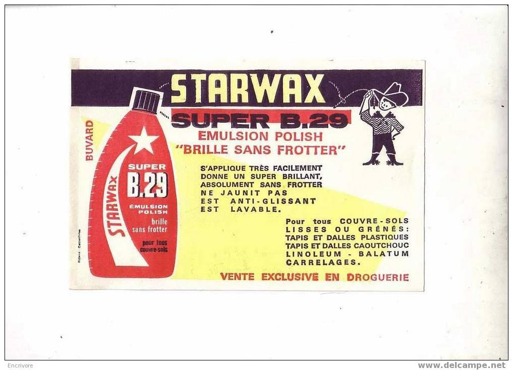 Buvard  STARWAX Cow Boy - Produits Ménagers