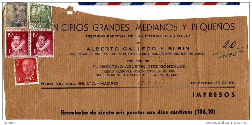 6350. Frontal Paquete Impresos Madrid 1955 - Covers & Documents