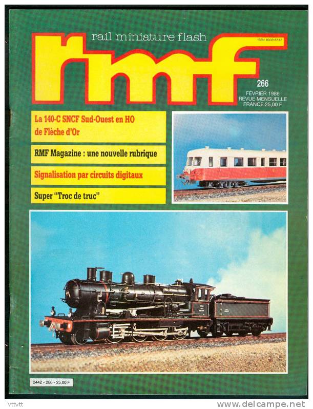 RMF, Rail Miniature Flash (n° 266, Février 1986) : Locomotive, HO, Aiguillage, Signalisation, Chasse-Neige... - Français