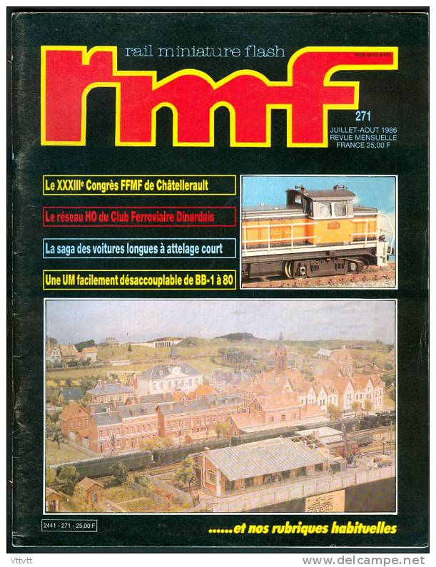 RMF, Rail Miniature Flash (n° 271, Juillet-Aout 1986) : Locomotive, HO, Dinard, Corail, Vapeur, Terminus-Manche... - Français