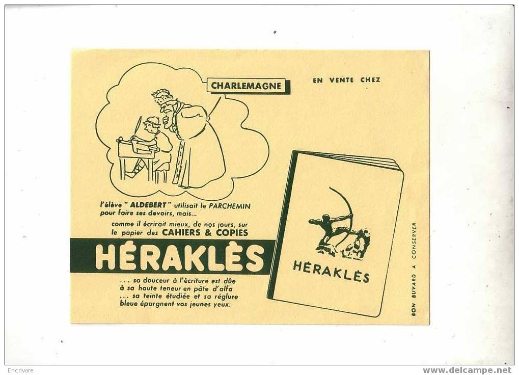 Buvard Cahiers Et Copies HERAKLES - Charlemagne - Cartoleria