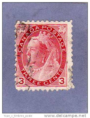 CANADA TIMBRE N° 66 OBLITERE REINE VICTORIA - Used Stamps