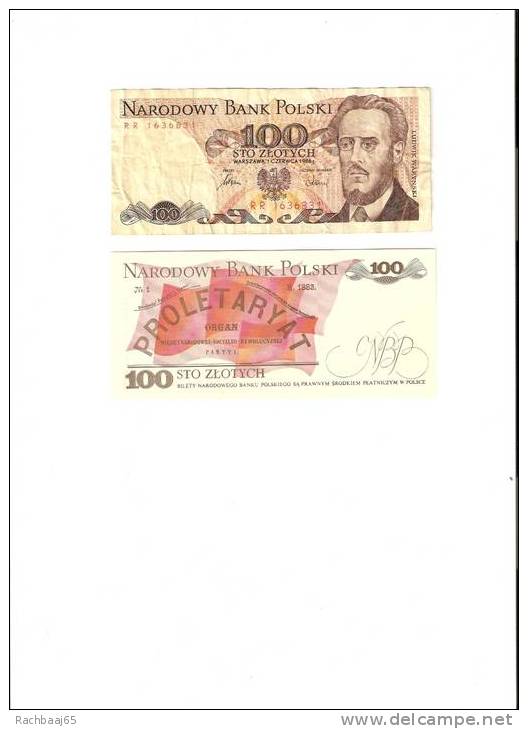 Billet De Banque Polegne 100 Zlotych 1986 RY5466751 - Pologne