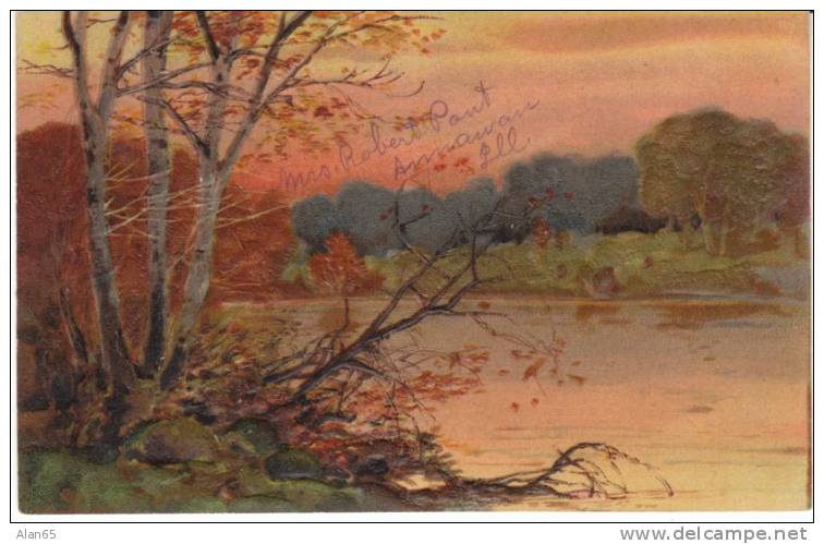 PFB #7806 Country Lake Scene On Embossed C1900/10s Vintage Postcard - Antes 1900