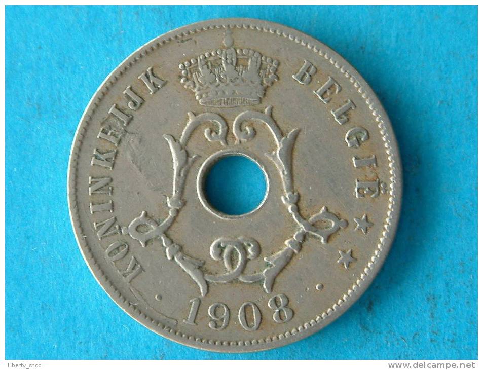 1908 VL - 25 CENTIEM ( Koper/Nickel - Type Michaux ) - ZF ! - 25 Centimes