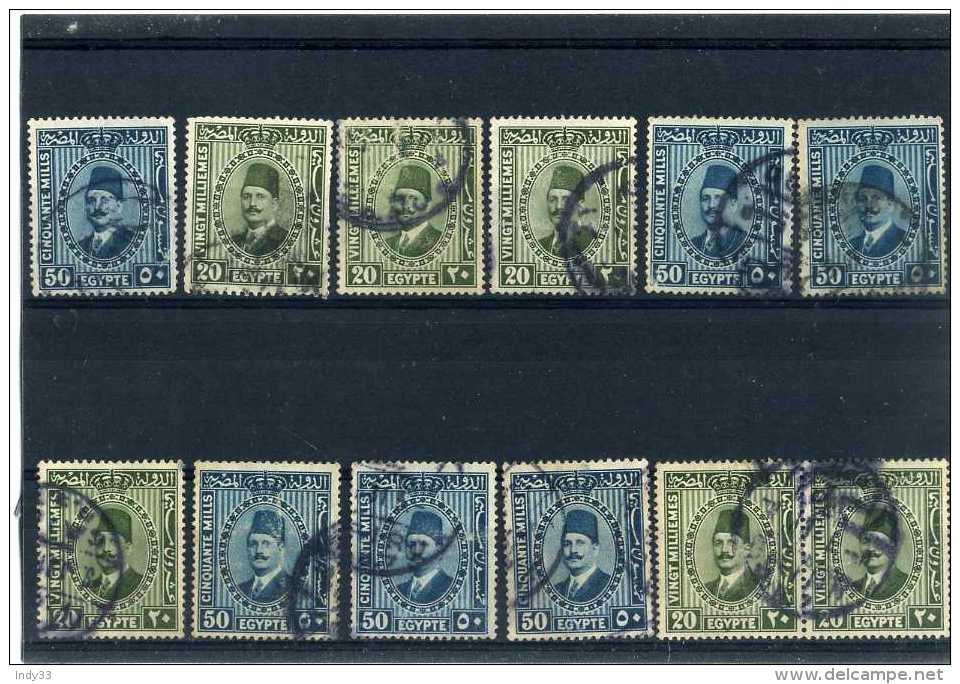 - EGYPTE 1922/39 . TIMBRES DE 1927/32 . OBLITERES  . - Used Stamps