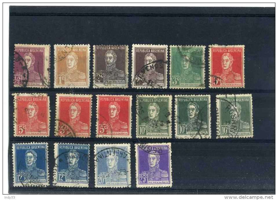 - ARGENTINE  . SUITE DE TIMBRES DE 1923 . OBLITERES - Used Stamps