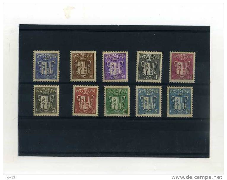 - ANDORRE . TIMBRES NEUFS AVEC CHARNIERE - Neufs