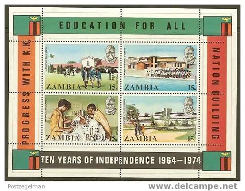 ZAMBIA 1974 MNH Block 3 Independence - Zambie (1965-...)