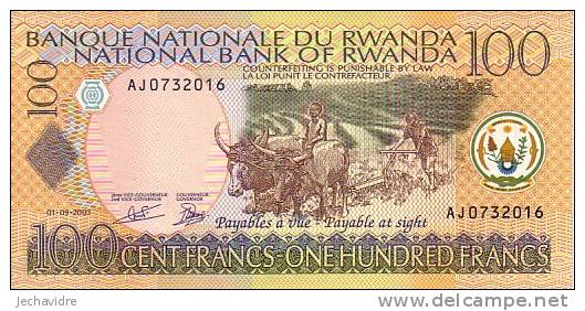 RWANDA  100 Francs  Daté Du 01-09-2003   Pick 29     ***** BILLET  NEUF ***** - Ruanda