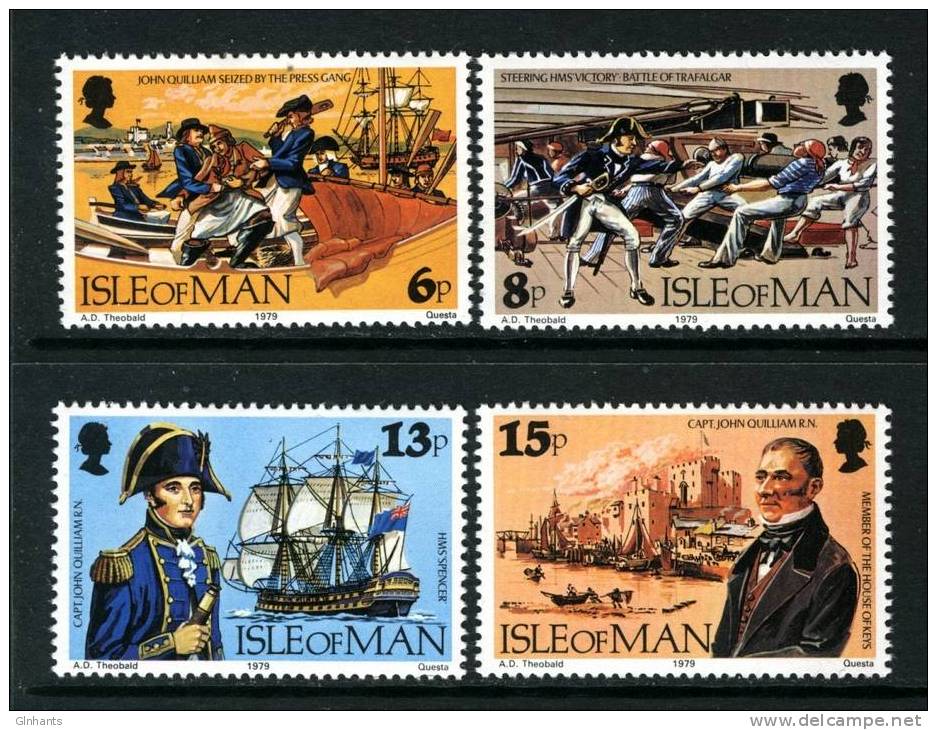 GB ISLE OF MAN IOM - 1979 CAPTAIN QUILLIAM ANNIVERSARY SET (4V) FINE MNH ** SG 159-162 - Isle Of Man