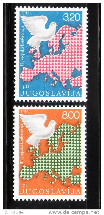 Yugoslavia 1975 Map Of Europe And Dove European Cooperation MNH - Neufs