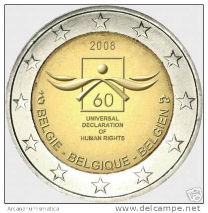 BELGICA  2€ 2.008 SC/UNC  "Human Declaration Of Human Rights"      DL-7007 - Belgium