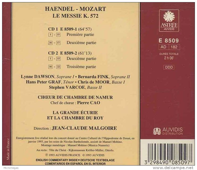 Haendel / Mozart : Le Messie, Malgoire - Classique