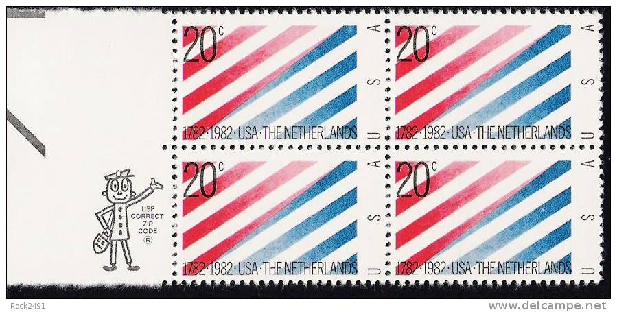 US Scott 2003 - Zip Block Of 4 - The Netherlands 20 Cent - Mint Never Hinged - Blocks & Sheetlets