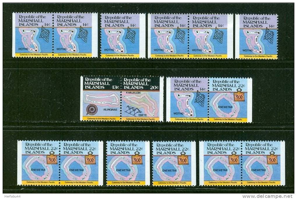 Marshall Islands     16 Booklets  Stamps      SC#  40a,41b,42a,42b MNH** - Marshallinseln