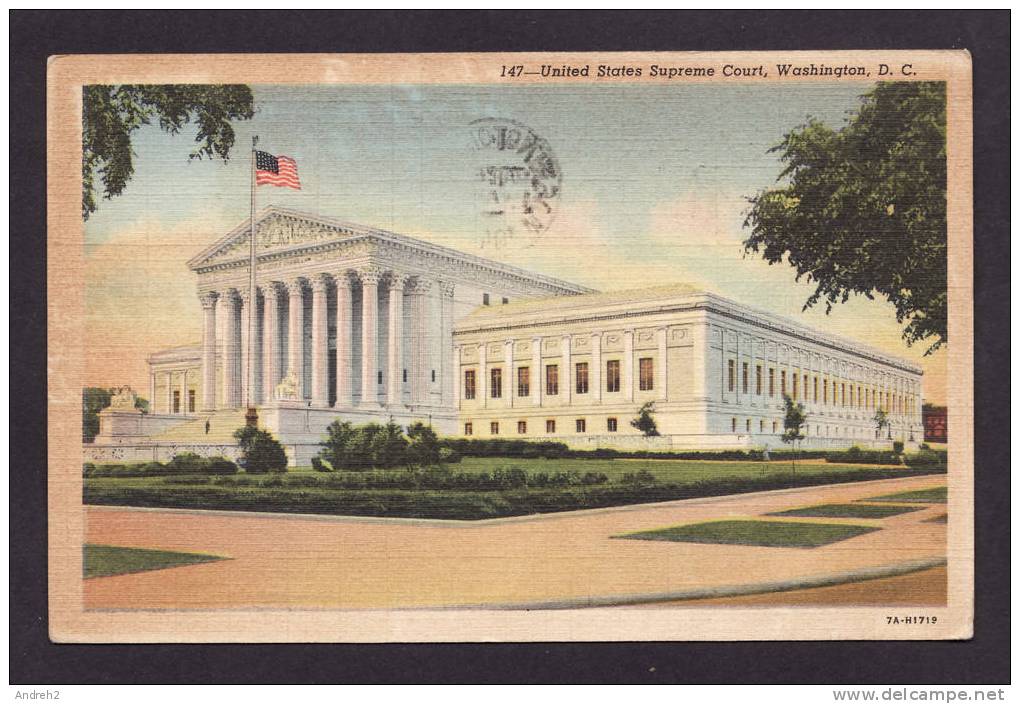 WASHINGTON D.C - UNITED STATES SUPREME COURT - WITH A ONE CENT STAMP POSTMARKED 1943 - Washington DC