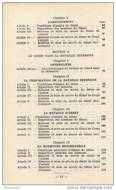 Livret de l'inspection générale du Génie – règlement du Génie – Emploi et mise en oeuvre du Génie