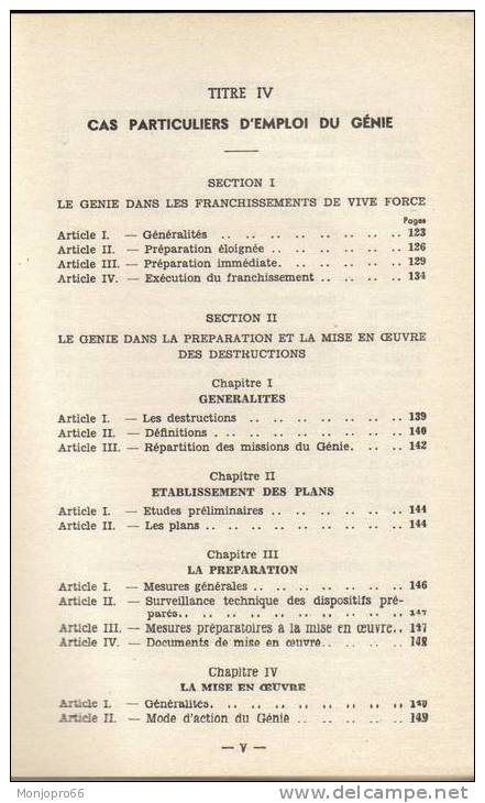 Livret de l'inspection générale du Génie – règlement du Génie – Emploi et mise en oeuvre du Génie