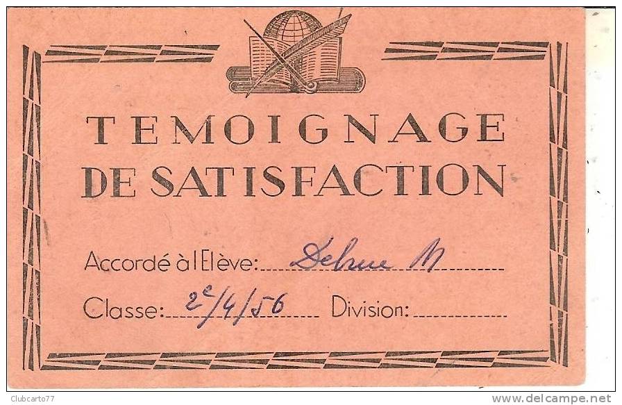 Cottenchy (80) : Bon De Satisfaction De L'Institut Médico-pédagogique "Le Bon Retour" 1956. - Ailly Sur Noye