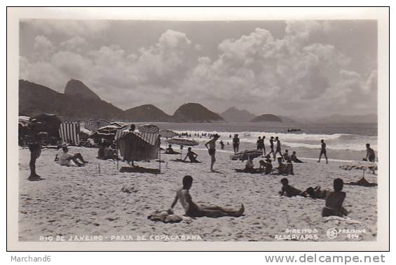 BRESIL.RIO DE JANEIRO.PRAIA DE COPACABANA  ..CARTE PHOTO - Copacabana