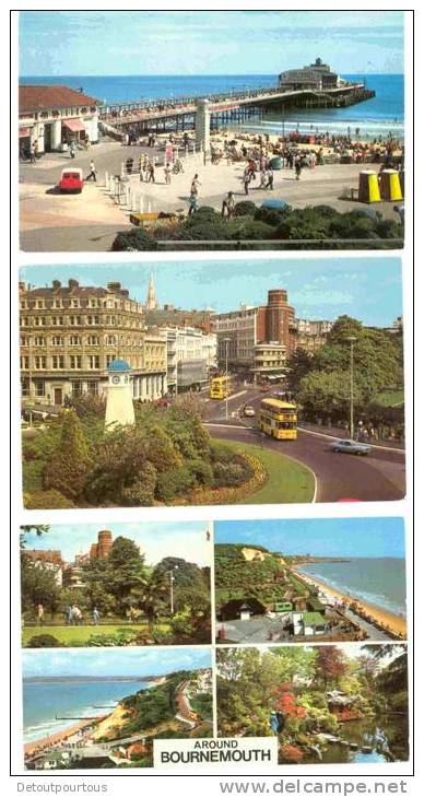 BOURNEMOUTH 3 Cards The Square Pier Approach Lily Pond Alum Chine Compton Acres Poole - Bournemouth (ab 1972)