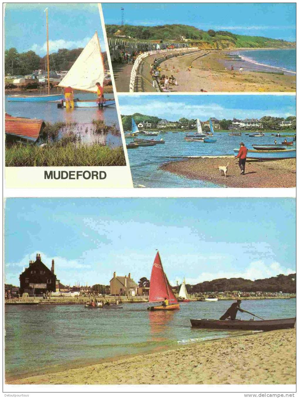MUDEFORD 2 Cards Harbour Friar's Cliff Beach Haven + The Run With Boats - Sonstige & Ohne Zuordnung