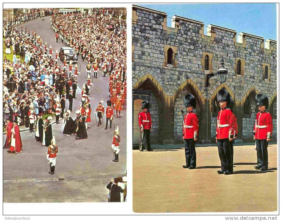 8 Cards Garter Procession Sentries Windsor Queen's Guards Paradensergeant Drummerband Grenadier - Windsor