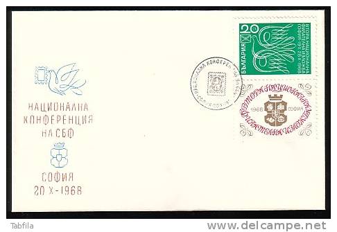 BULGARIA - 1968 -  Conferenc National De La Union Philatelique De La Bulgarie - Spec Covert - Spec Cachet - Lettres & Documents