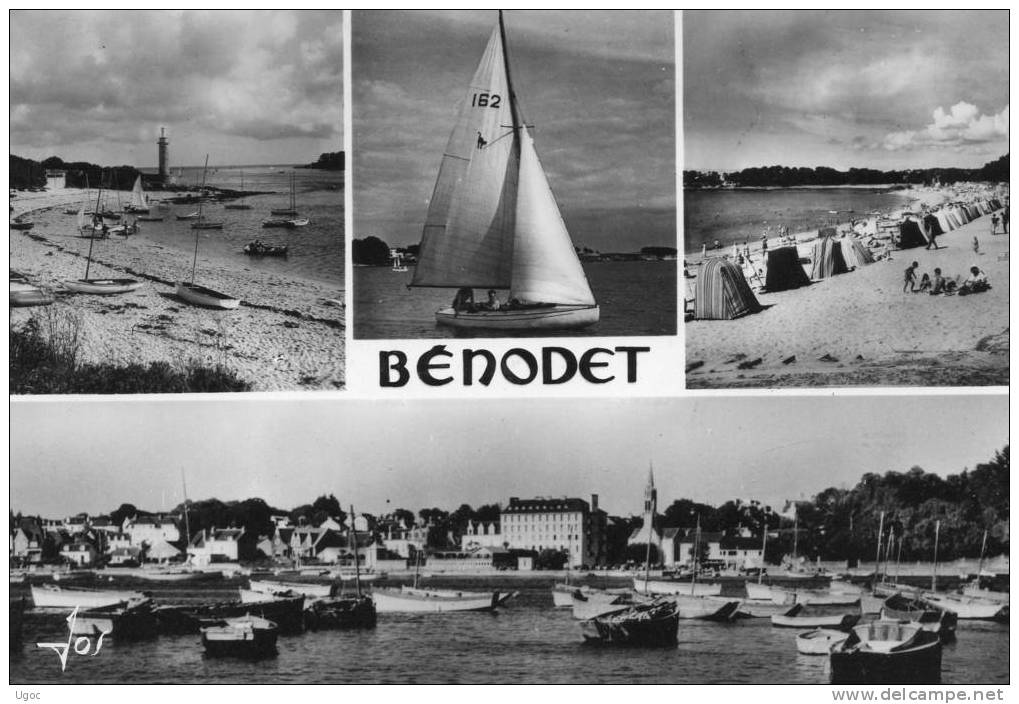 CPSM-29-Finistère-2368- BENODET- Le Port Et La Plage. - Bénodet