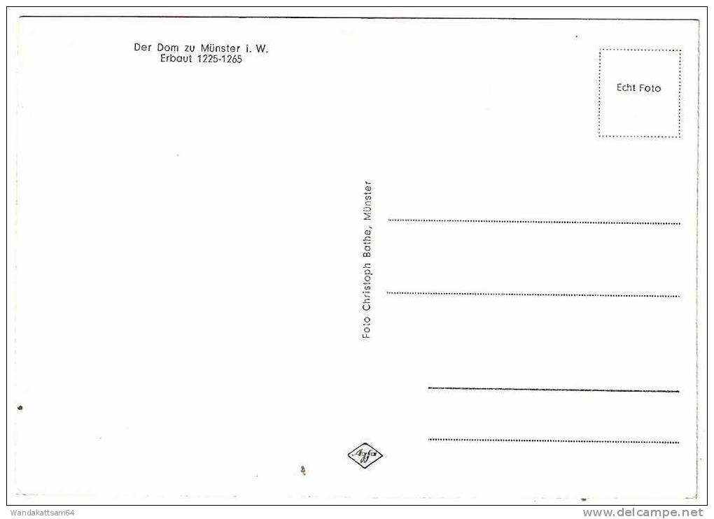 AK Der Dom Zu MÜNSTER  I. W.  Erbaut 1225 - 1265 - Münster