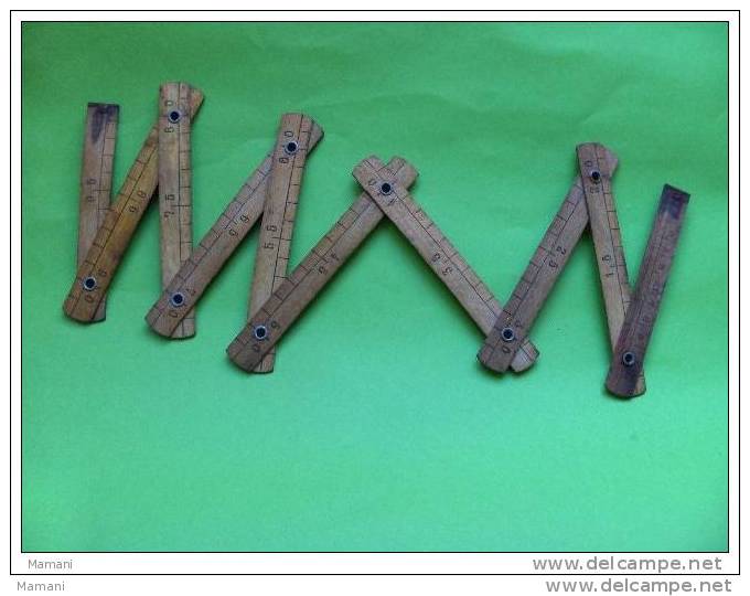 Lot De 5 Instrument De Mesure-laiton Ou Cuivre Ou Bois-vendu Dans L'etat A Completer Pour Certains - Art Populaire