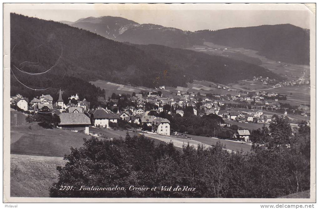 FONTAINEMELON : Cornier Et Val De Ruz - Oblitérée Le 20.2.1948 - Val-de-Ruz