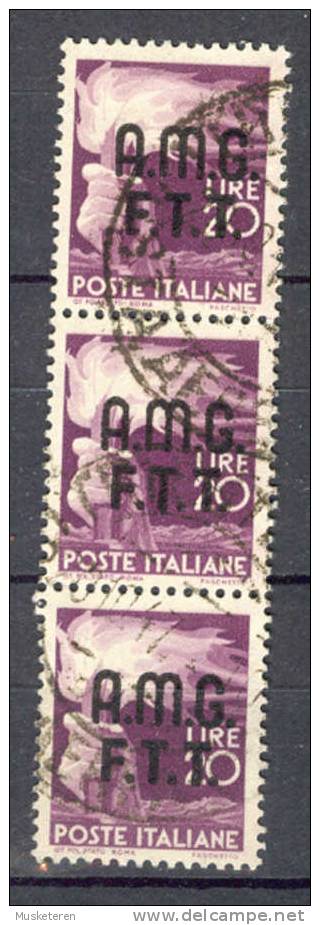 Italy Triest Zone A AMG FTT 1947 Mi. 13, 20 L 3-Stripe - Used