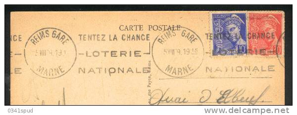 1939  51 Reims  Jeux  Tentez La Chance  Loterie Nationale  Sur Carte - Unclassified