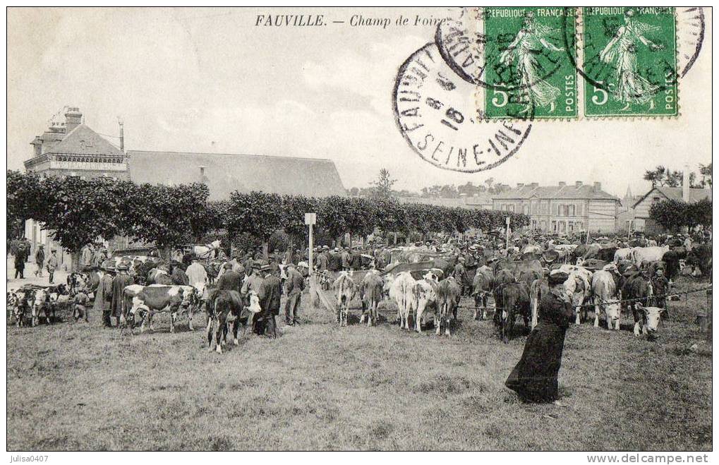 FAUVILLE (76) Marché Champ De Foire Boeufs - Autres & Non Classés