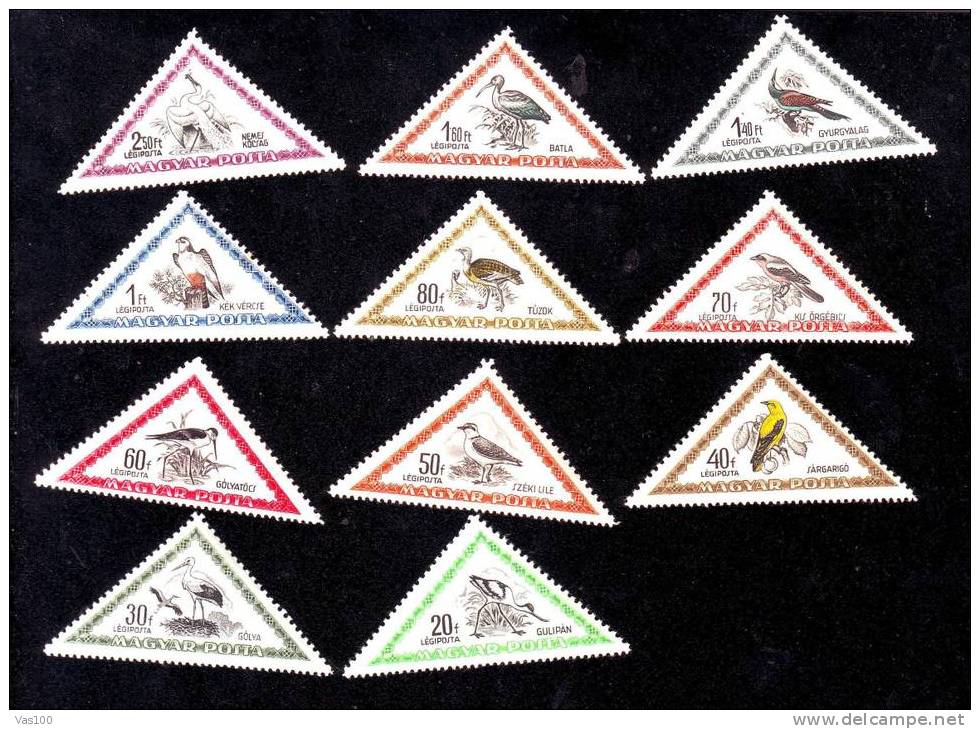 Hungary 1952 Birds;avocette,cigogne Blanche,pluvier,chasse Blanche,pie Grieche,guepier,etc.MNH Full Set. - Cigognes & échassiers
