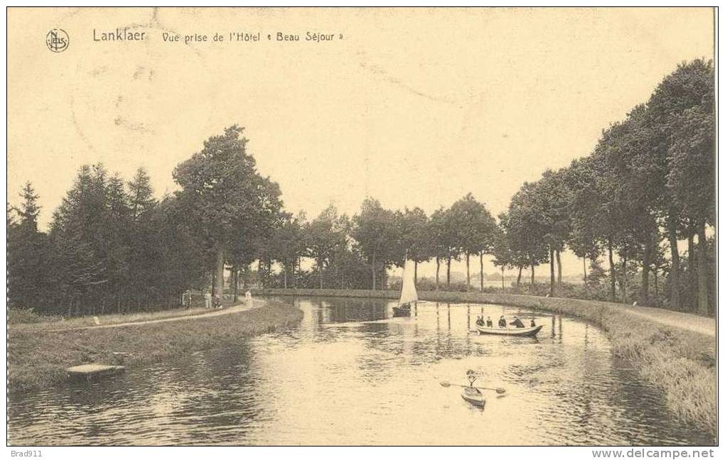 Lanklaer: Vue Prise De L'Hôtel "Beau Sejour" (1924) (bootje - Bateau) - Dilsen-Stokkem