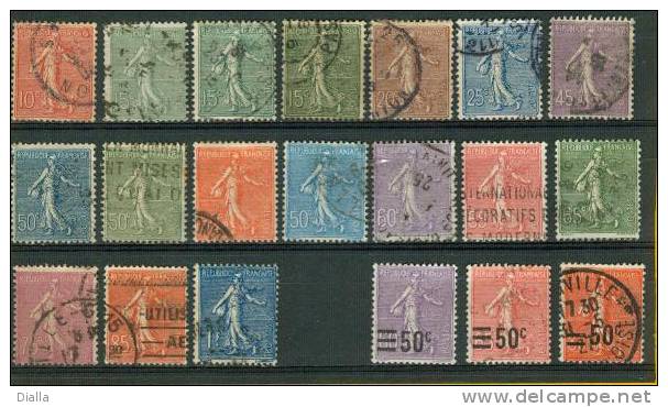 France, Collection Semeuses Lignées - 1903-60 Säerin, Untergrund Schraffiert