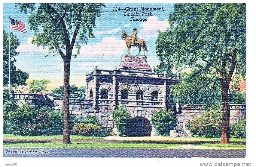 ETATS UNIS Grant Monument Lincoln Park Chicago Cpa Couleur - Chicago