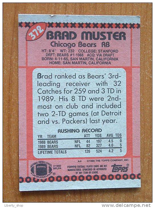 BRAD MUSTER / BEARS RB ( 372 ) ! - 1990-1999