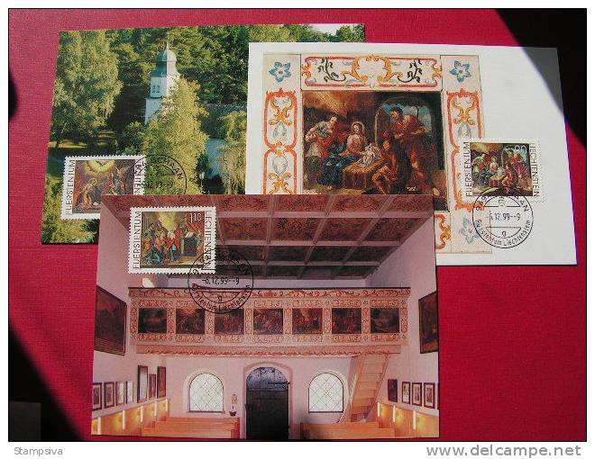 == Lichtenstein 1999  Weinachten  Maxi Cards 1217-1219 Michel  € 4,50 - Christmas