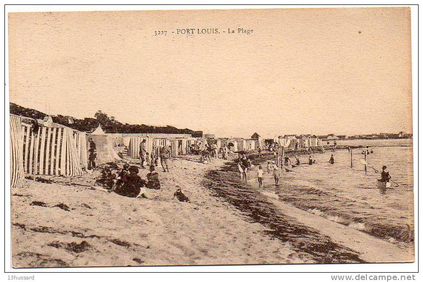 Carte Postale Ancienne Port Louis - La Plage - Baignade - Port Louis